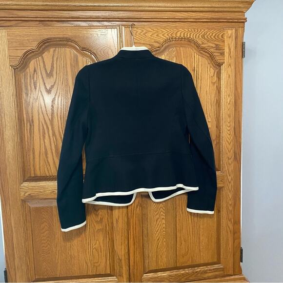 Talbots Military Jacket Gold Buttons Black W/ White Trim Jacket Women’s Sz 2 - Picture 10 of 16